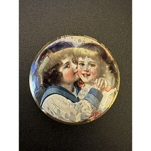 Vintage Victorian Children Tin Candy Container Cachous England Collectible